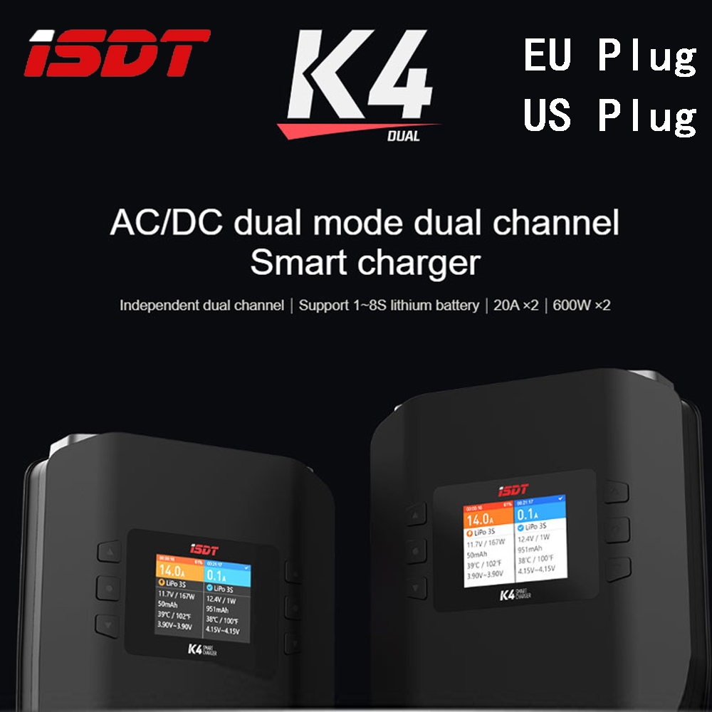 Isdt K4 Dual Lipo Charger - Caricabatterie intelligente per batteria al litio